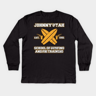 Johnny Utah School Of Surfing & FBI Point Break Kids Long Sleeve T-Shirt